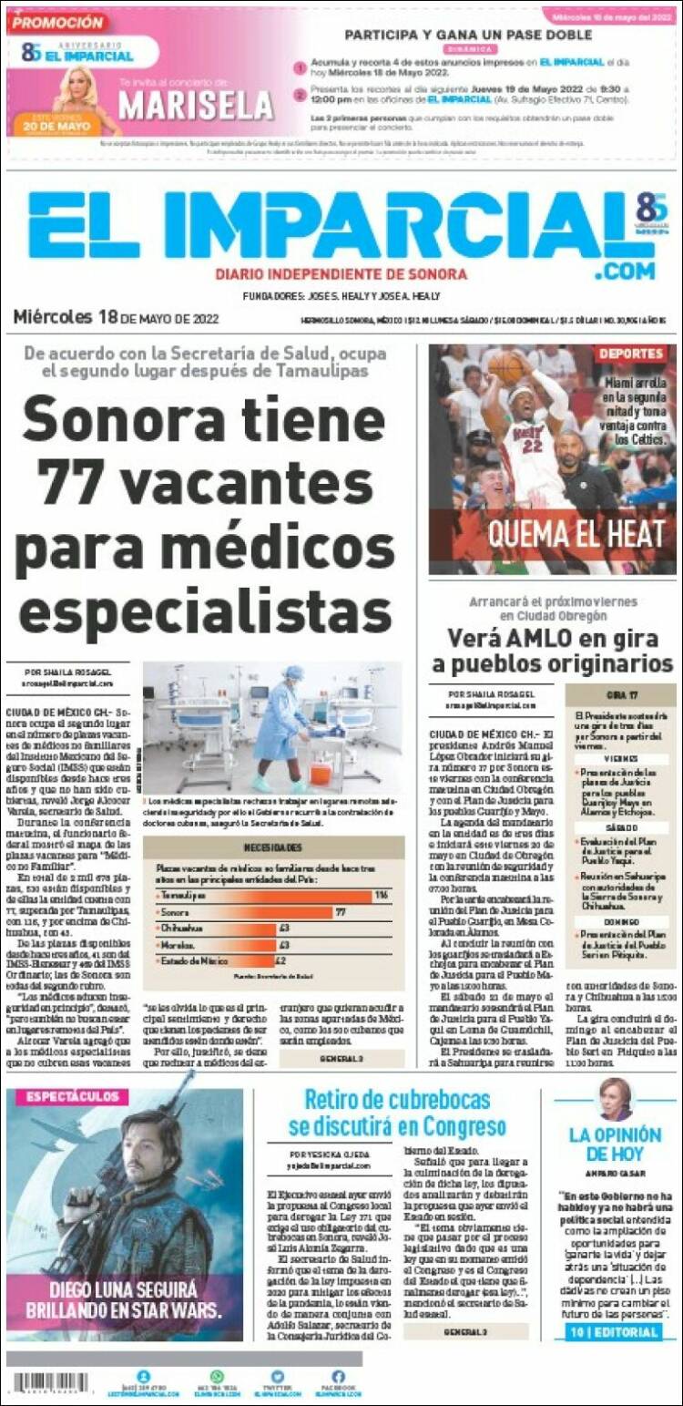 Portada de El Imparcial (México)