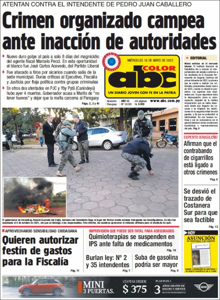 Portada de ABC Color (Paraguay)