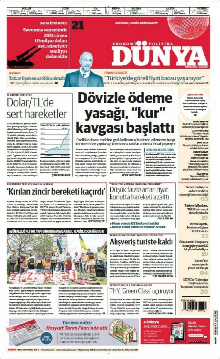 Portada de Dünya (Turqu&iacute;a)