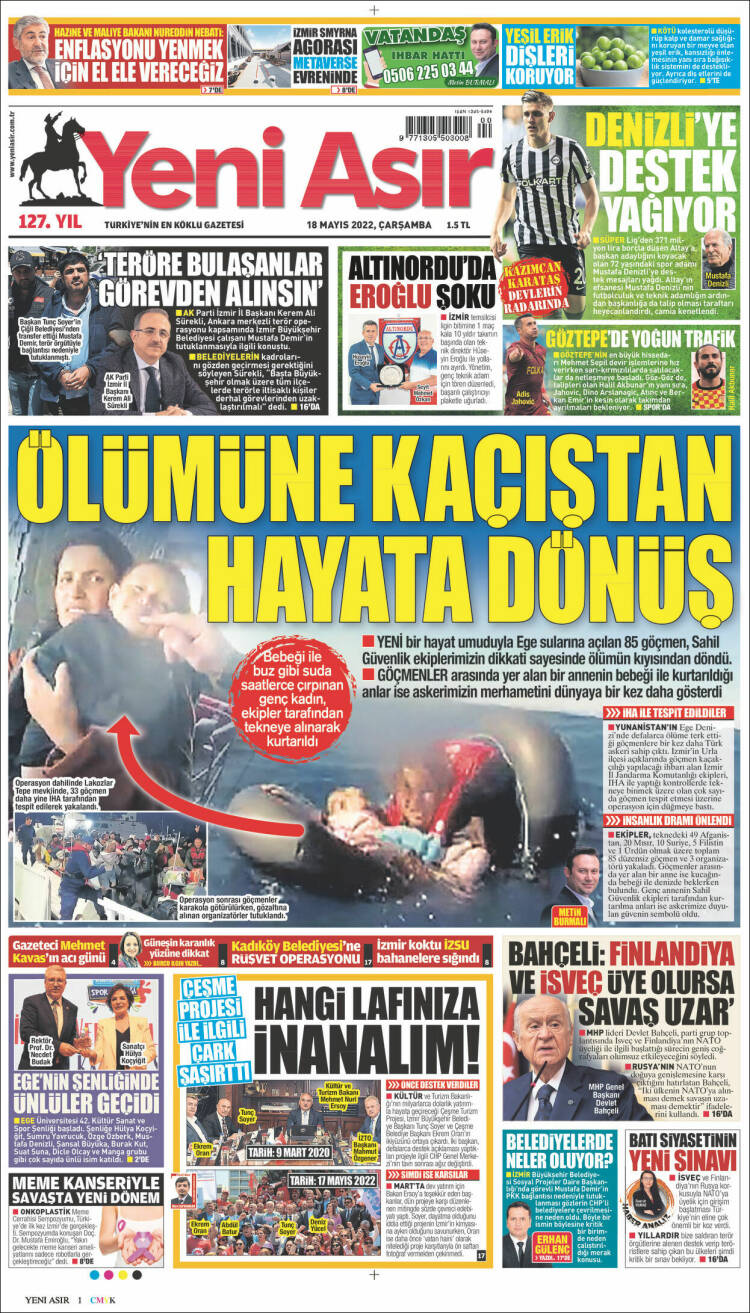 Portada de Yeni Asır (Turqu&iacute;a)