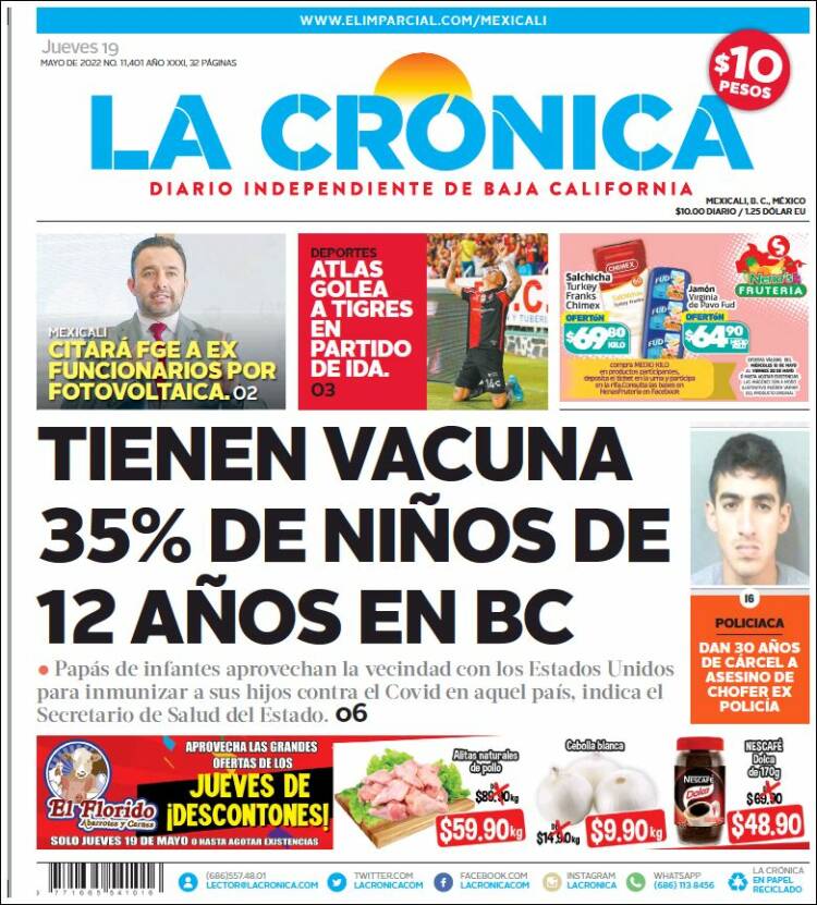 Portada de La Crónica de Baja California (México)