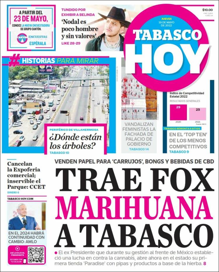 Portada de Tabasco Hoy (México)