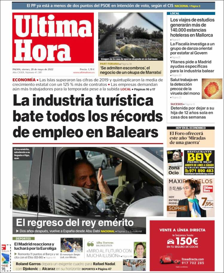 Portada de Última Hora (España)