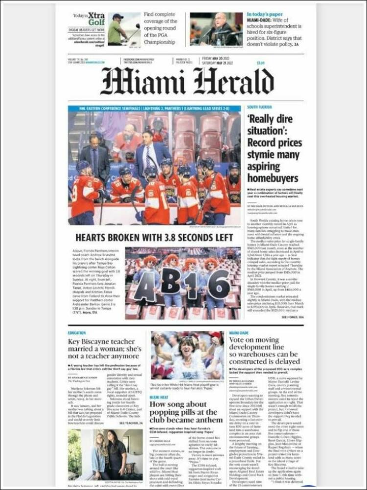 Portada de Miami Herald (USA)