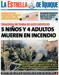 Portada de La Estrella de Iquique (Chile)