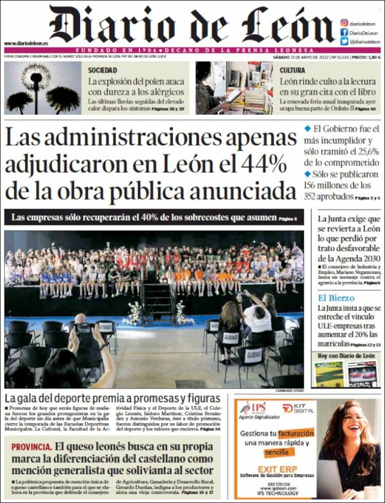 Portada de Diario de León (España)
