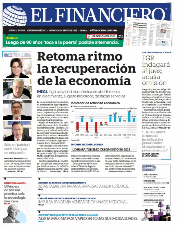 Portada de El Financiero (M&eacute;xico)