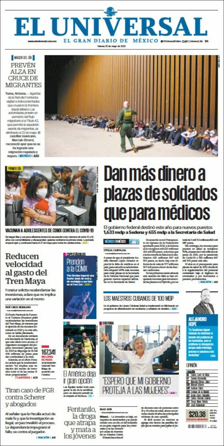 Portada de El Universal (M&eacute;xico)