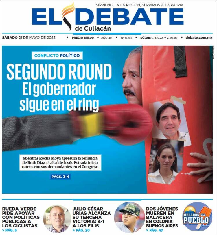 Portada de El Debate de Culiacán (México)