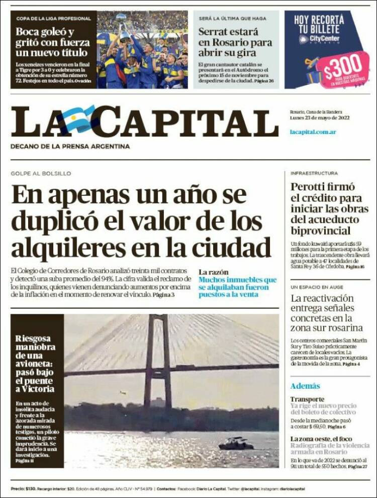 Portada de La Capital - Rosario (Argentina)