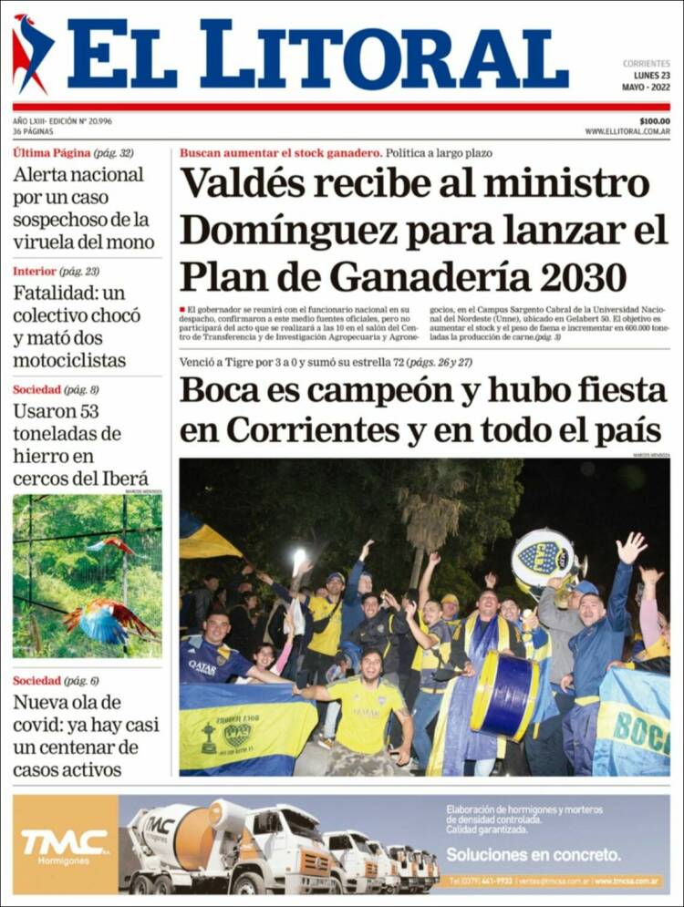 Portada de El Litoral Corrientes (Argentina)