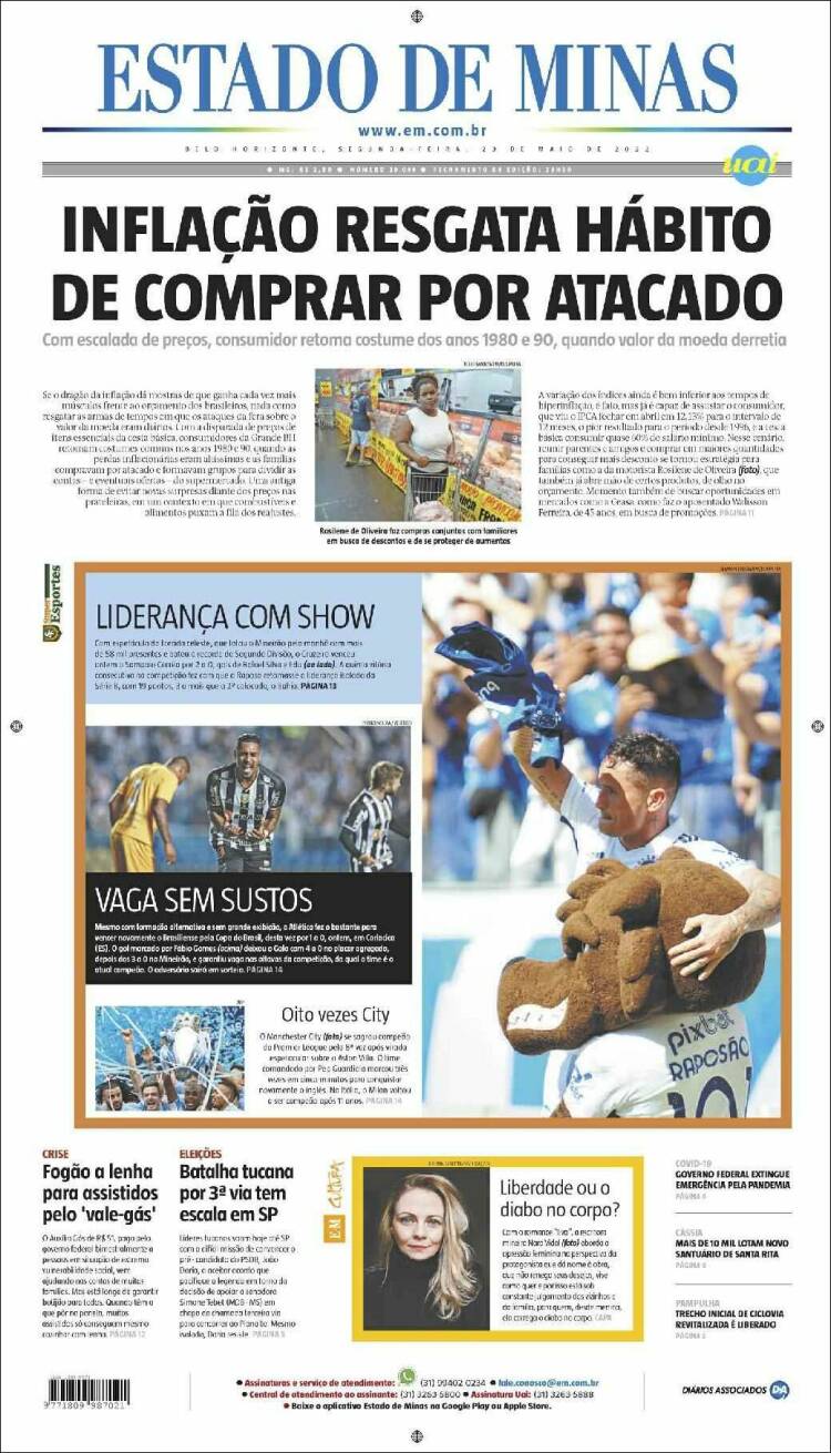 Portada de Jornal Estado de Minas (Brasil)