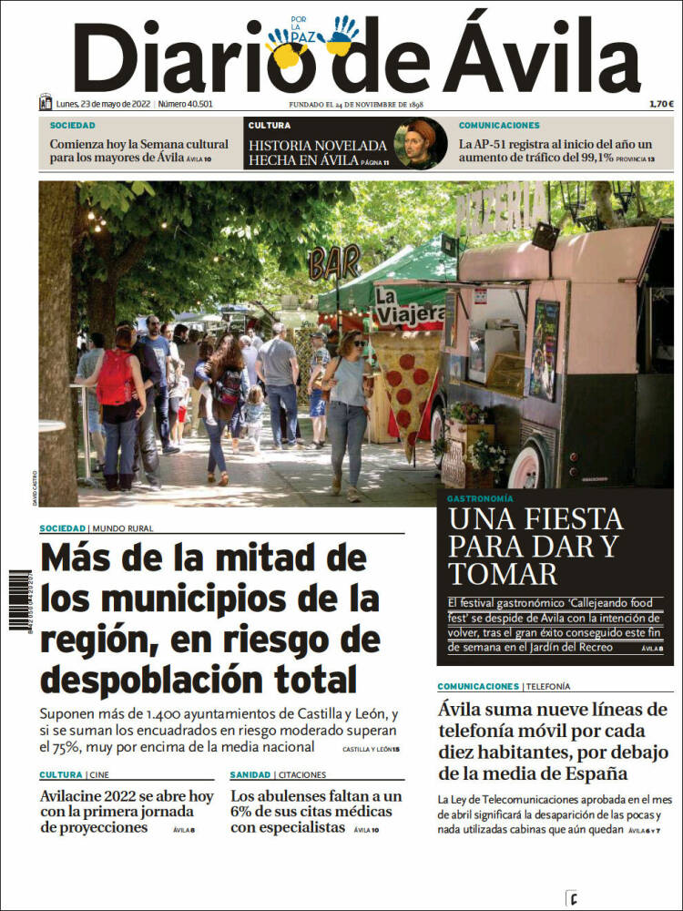 Portada de Diario de Ávila (Espa&ntilde;a)