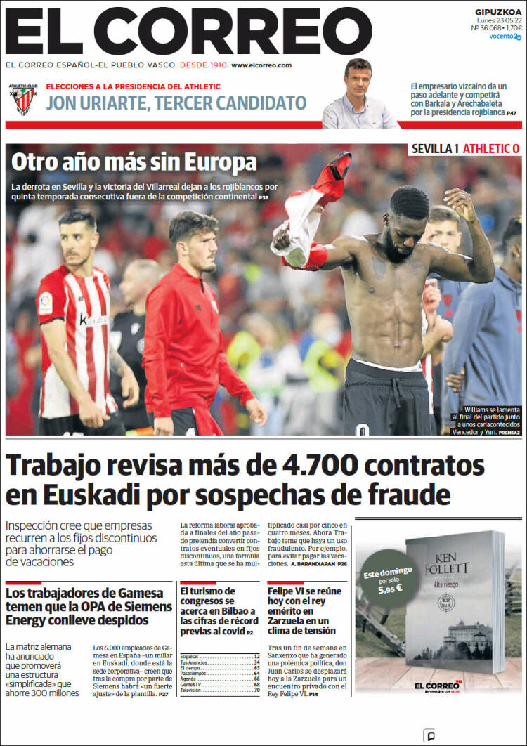 Portada de El Correo - Guipuzcoa (Espa&ntilde;a)