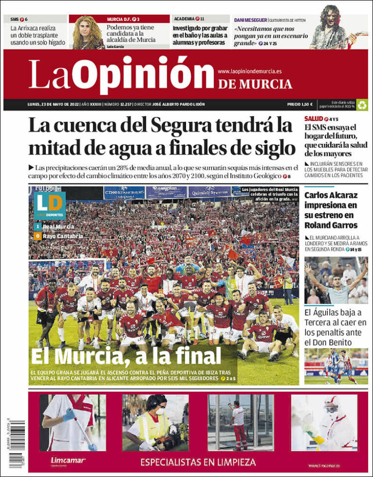 Portada de La Opinión de Murcia (Espa&ntilde;a)