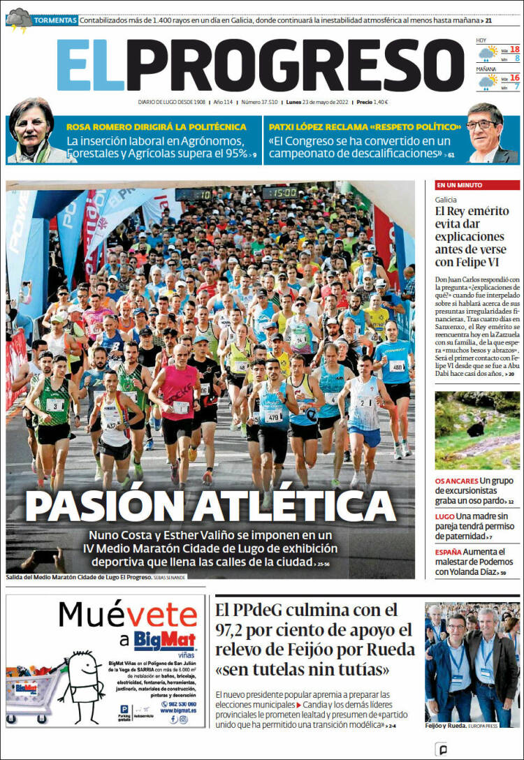 Portada de El Progreso (Espa&ntilde;a)