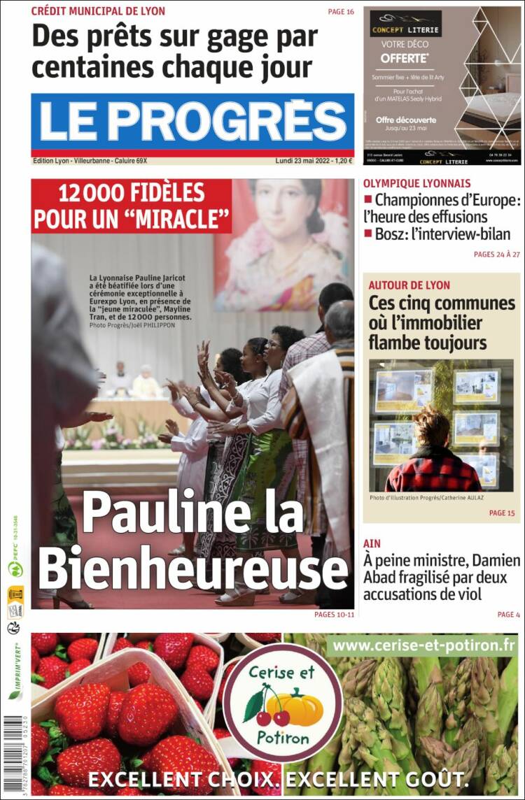 Portada de Progres de Fecamp (Francia)