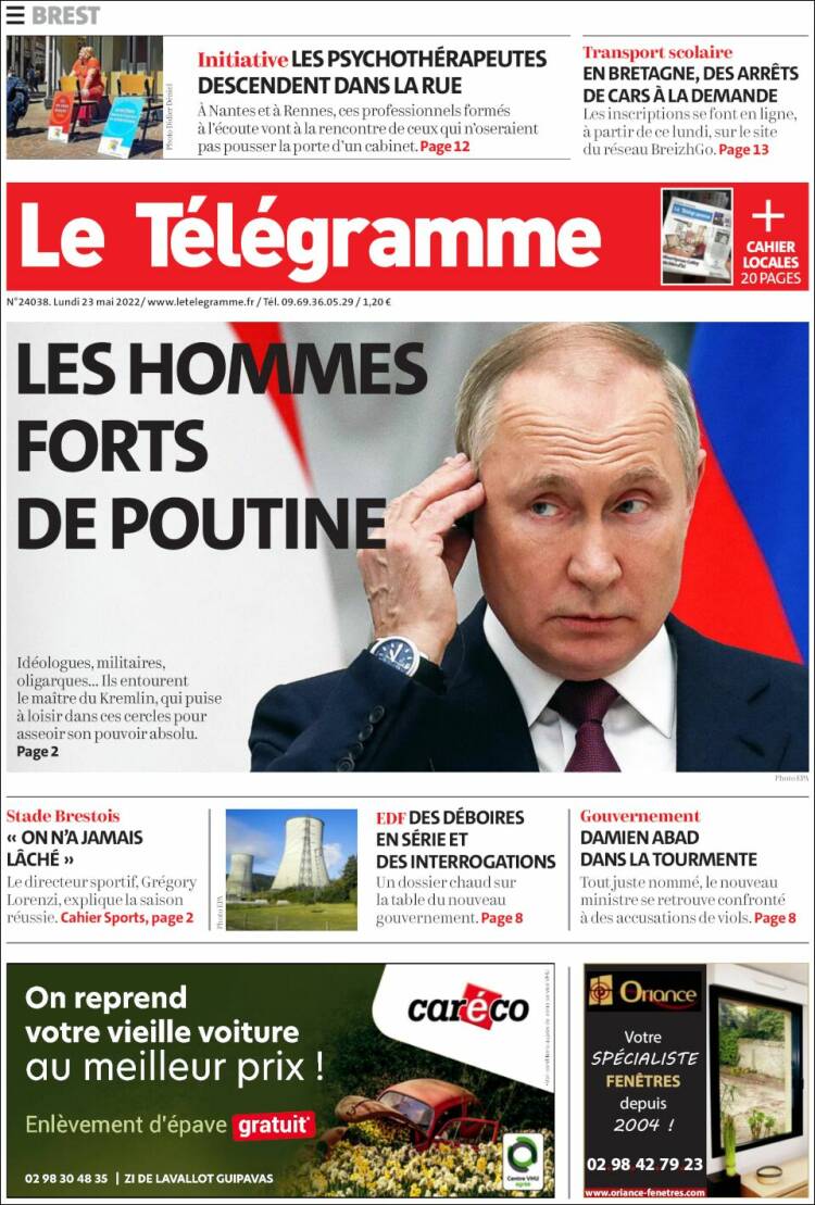 Portada de Télégramme (Francia)