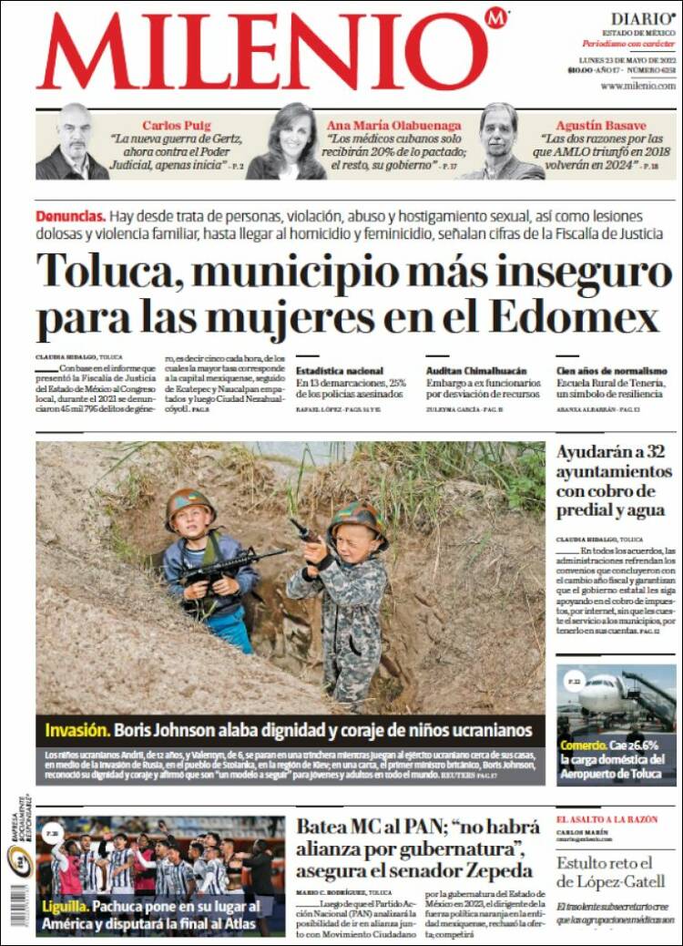 Portada de Milenio - Estado de México (M&eacute;xico)
