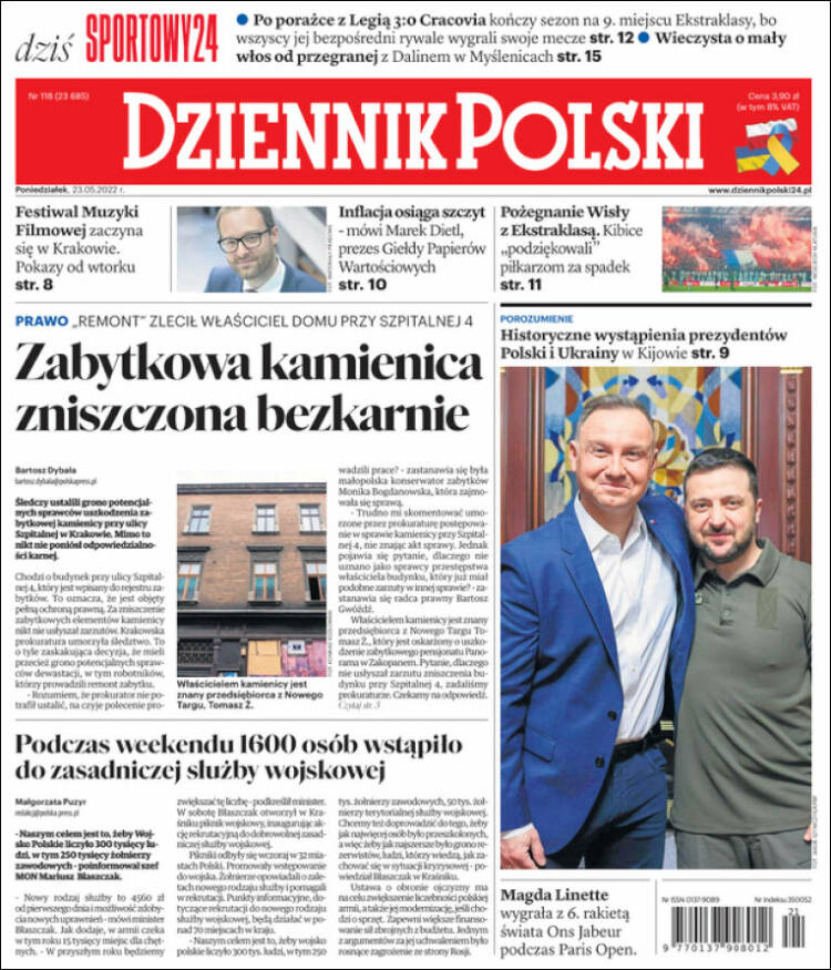 Portada de Dziennik (Polonia)