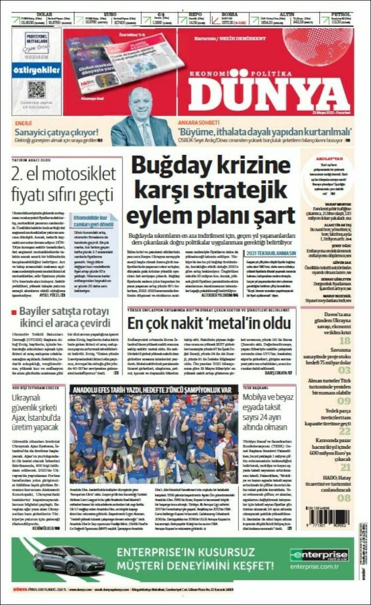 Portada de Dünya (Turqu&iacute;a)