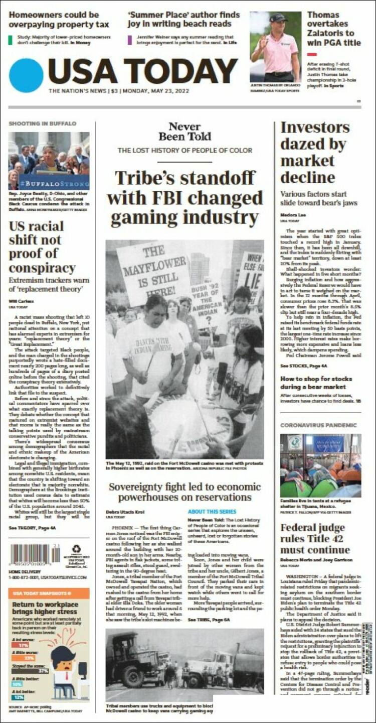 Portada de USA Today (USA)