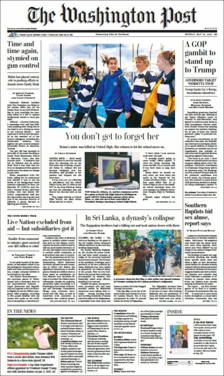 Portada de The Washington Post (USA)
