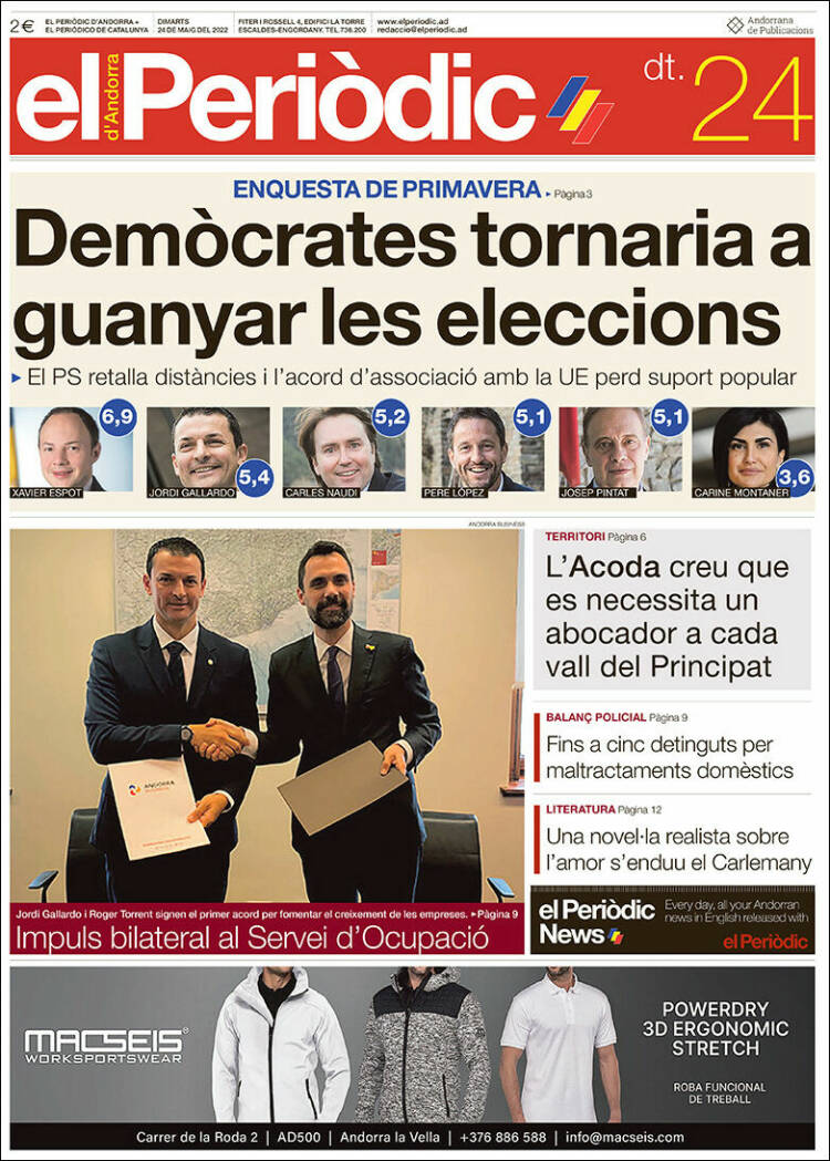 Portada de El Periòdic d'Andorra (Andorra)