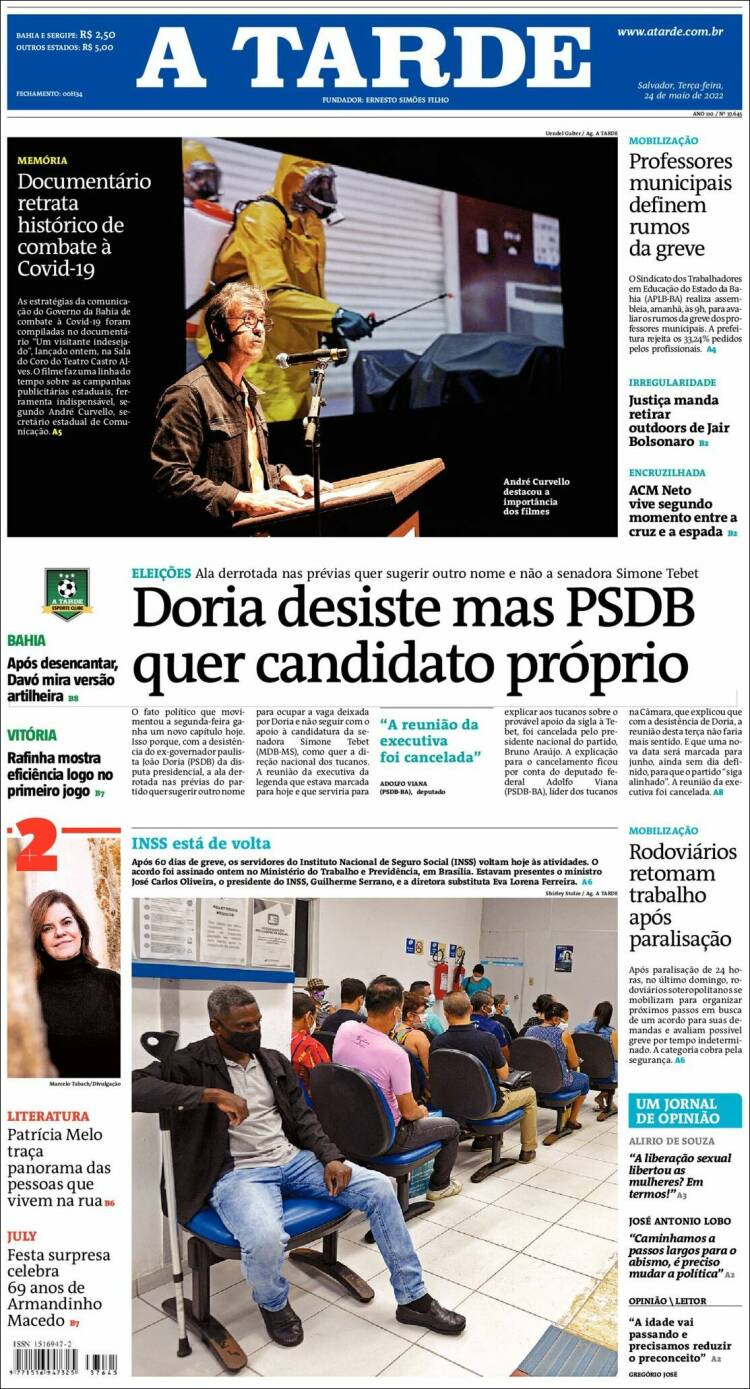 Portada de Diário A Tarde (Brasil)