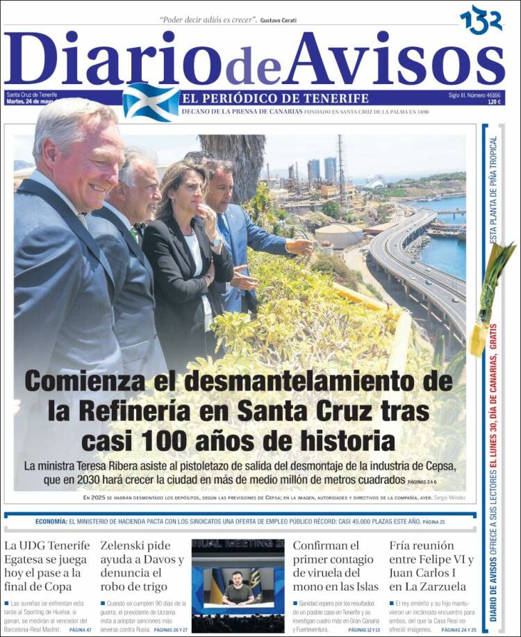 Portada de Diarios de Avisos (España)