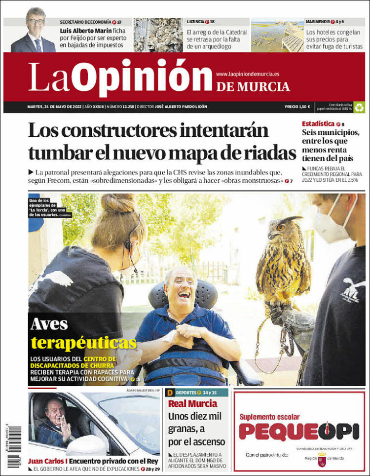 Portada de La Opinión de Murcia (España)