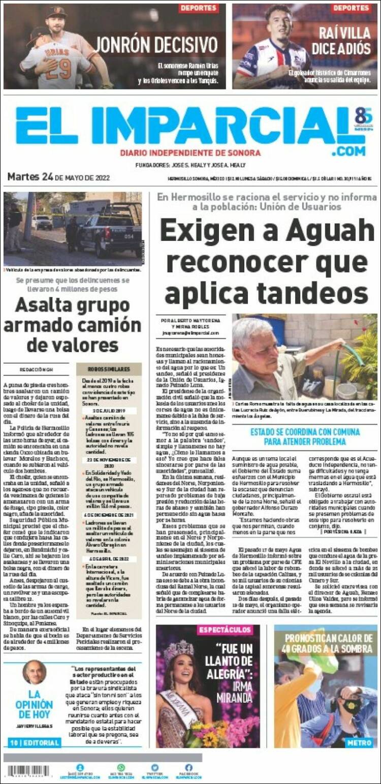 Portada de El Imparcial (Mexico)