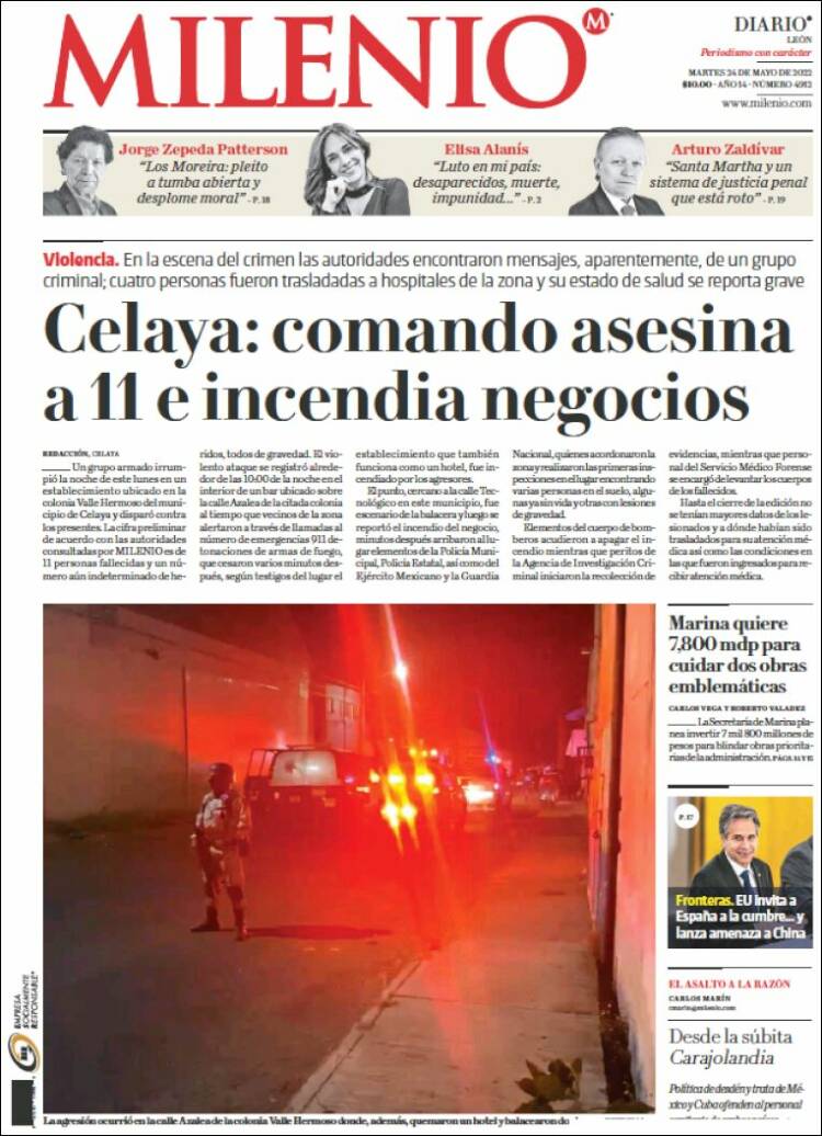 Portada de Milenio de León (Mexico)