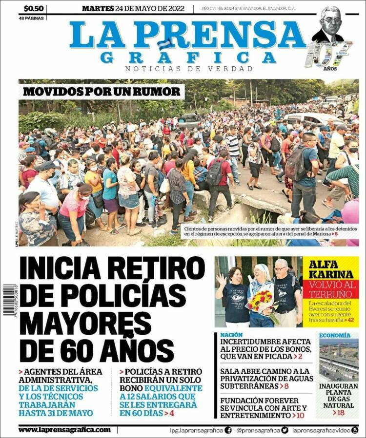 Portada de La Prensa Gráfica (El Salvador)
