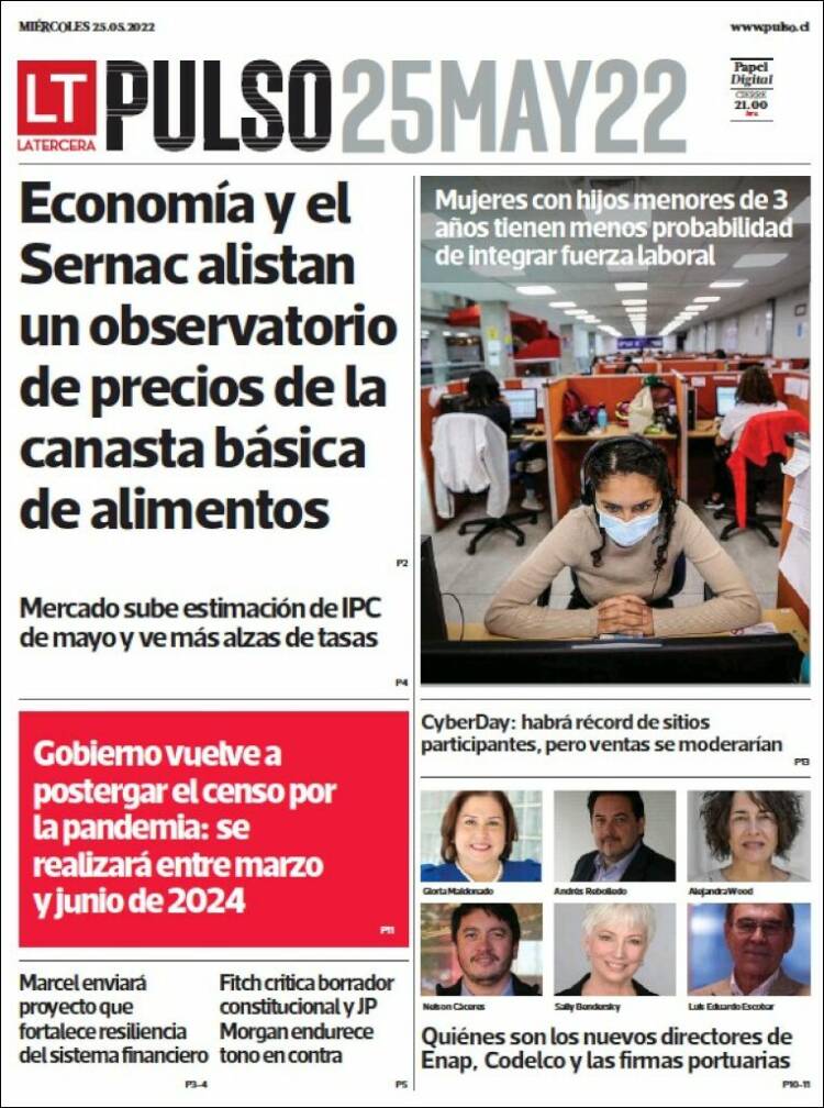 Portada de La Tercera (Chile)