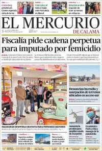 Portada de El Mercurio - Calama (Chile)