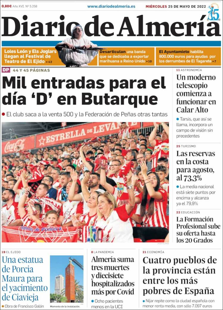 Portada de Diario de Almería (España)