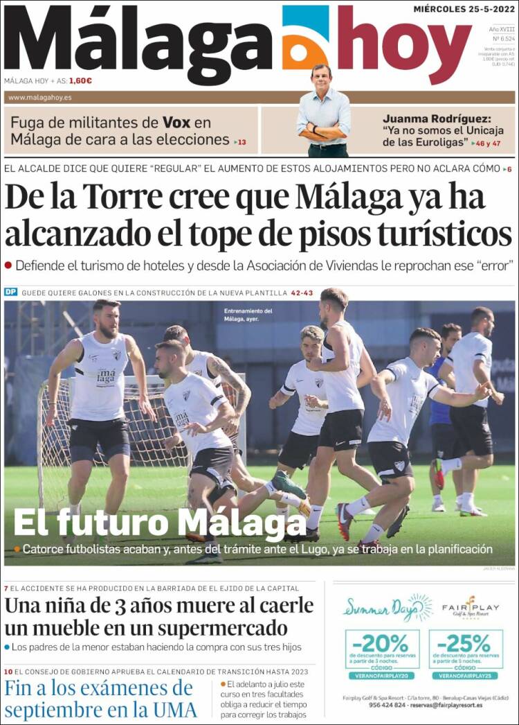 Portada de Málaga Hoy (España)