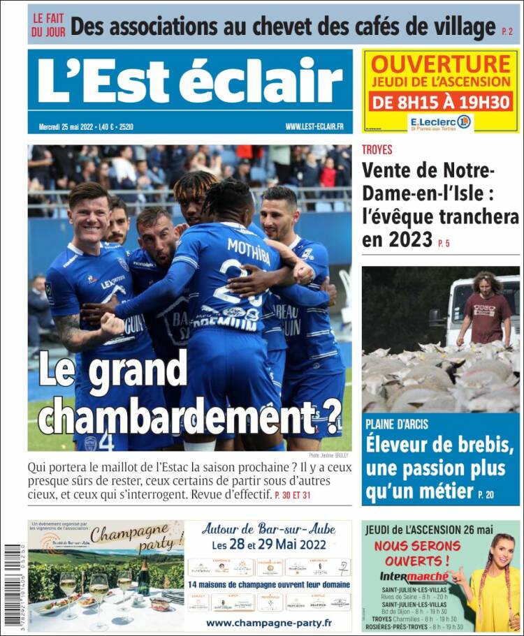 Portada de L'Est Eclair (Francia)