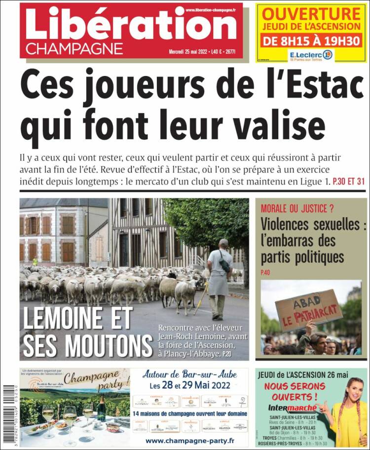 Portada de Libération Champagne (Francia)