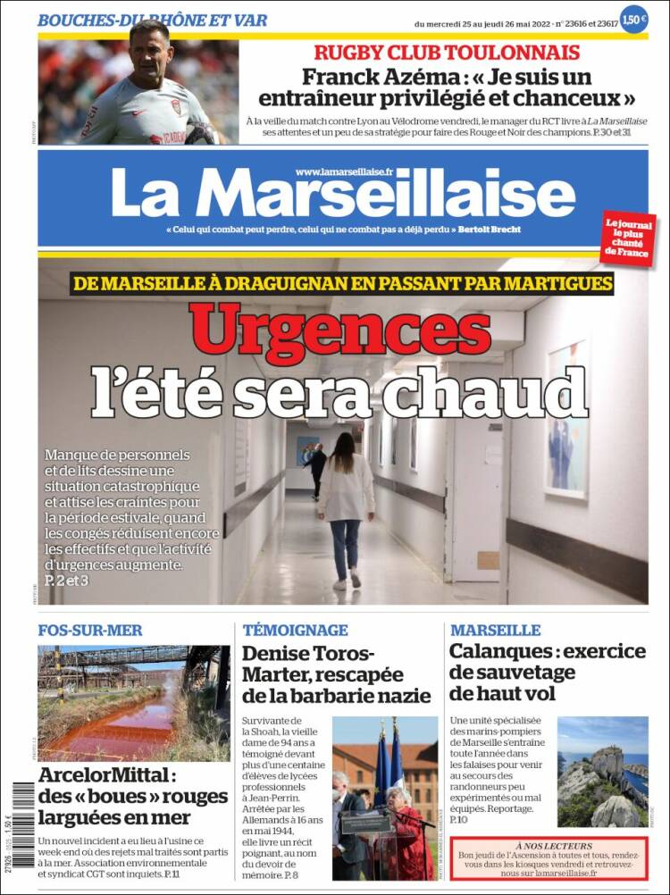 Portada de La Marseillaise (Francia)