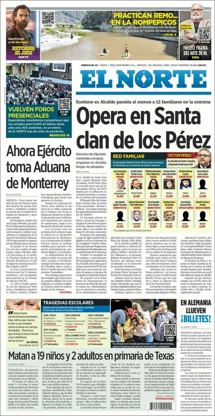 Portada de El Norte (México)