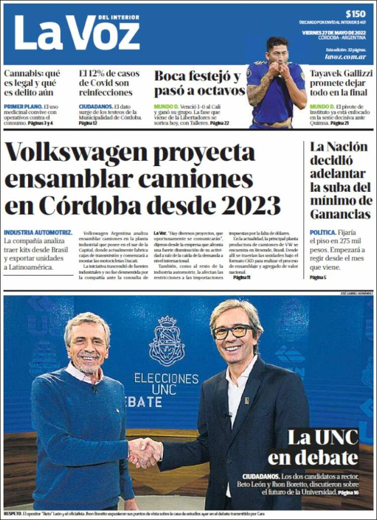 Portada de La Voz del Interior (Argentina)