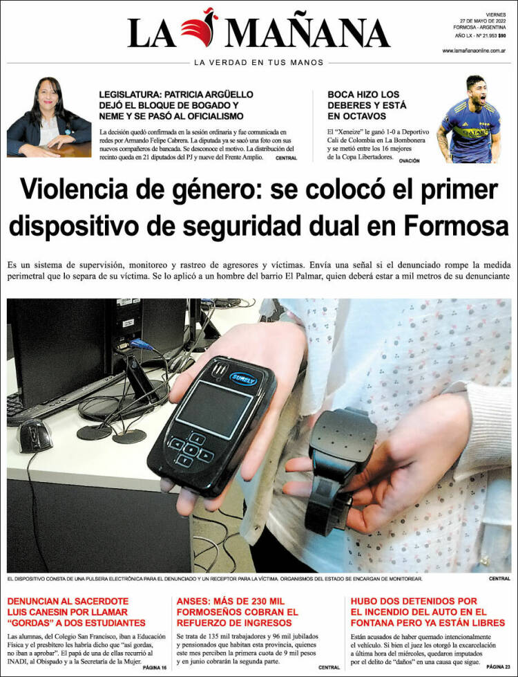 Portada de Diario La Mañana (Argentina)