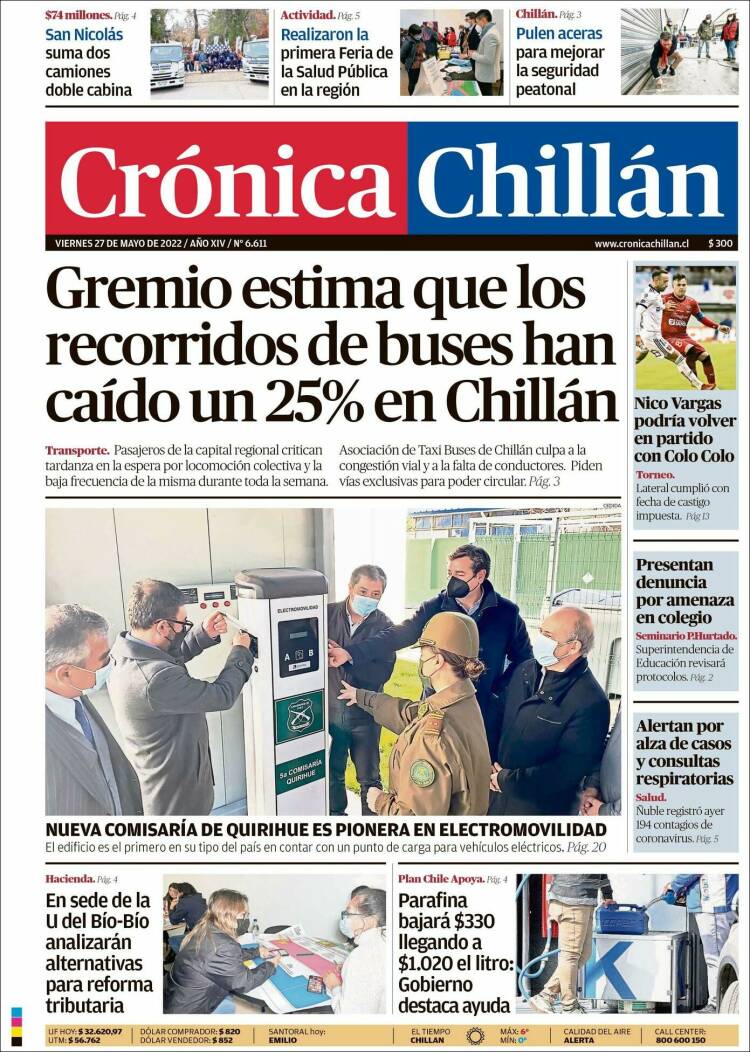 Portada de Crónica Chillán (Chile)