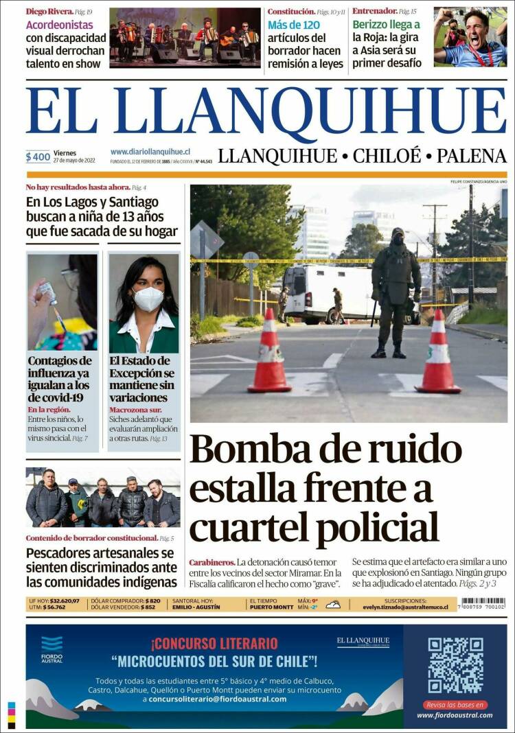 Portada de El Llanquihue (Chile)