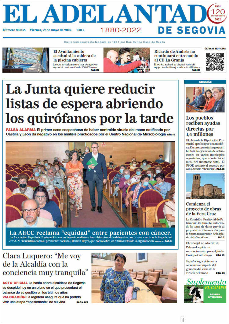 Portada de El Adelantado de Segovia (España)