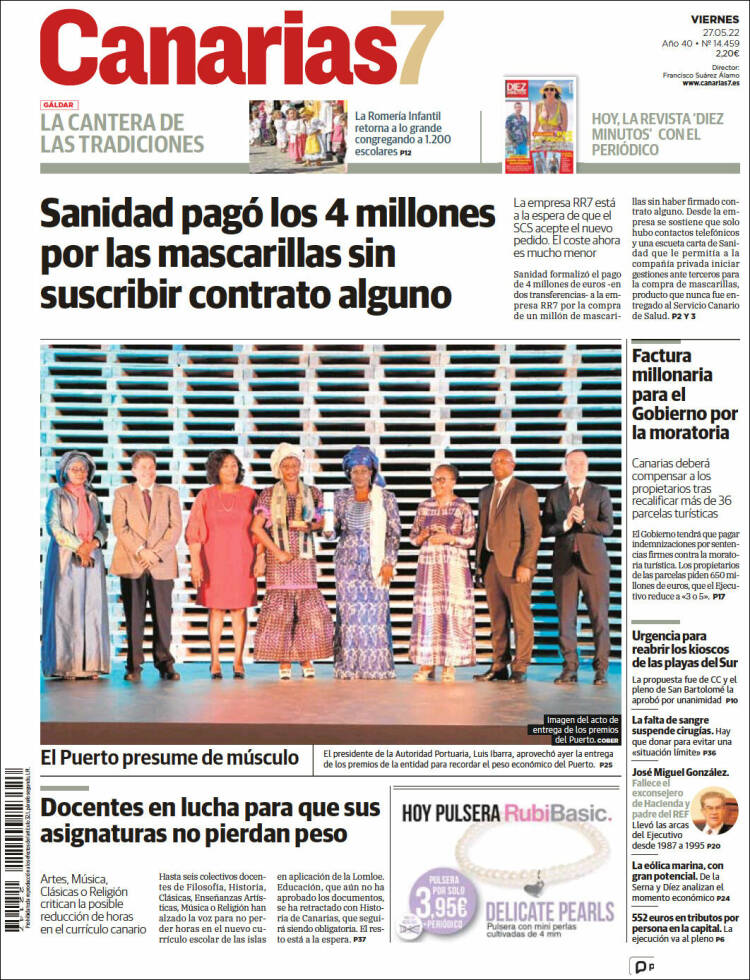 Portada de Canarias 7 (España)