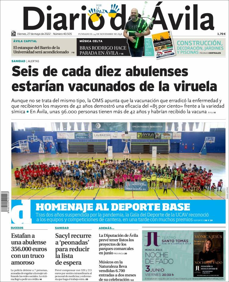 Portada de Diario de Ávila (España)