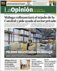 Portada de La Opinión de Málaga (España)